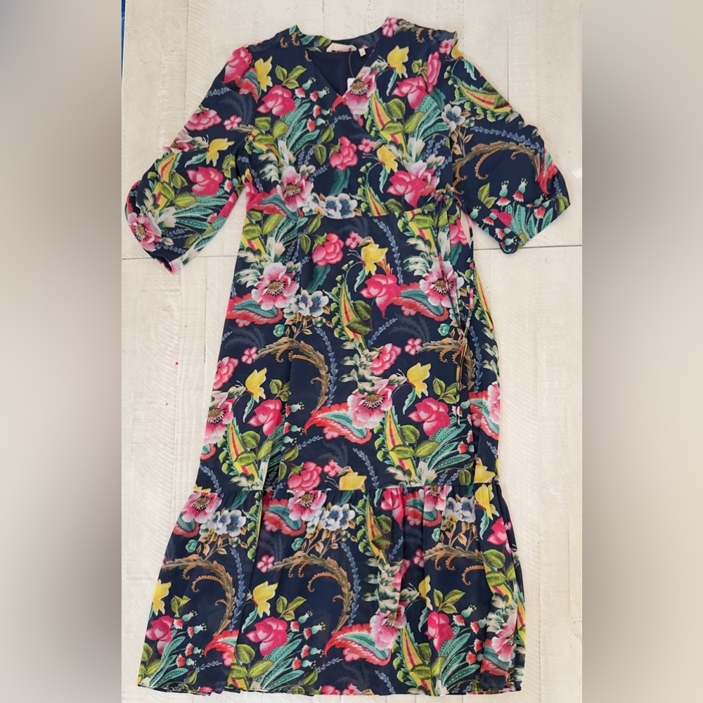 Soft Surroundings Samantha Maxi Floral Faux Wrap Dress size Large NWT - Picture 3 of 9